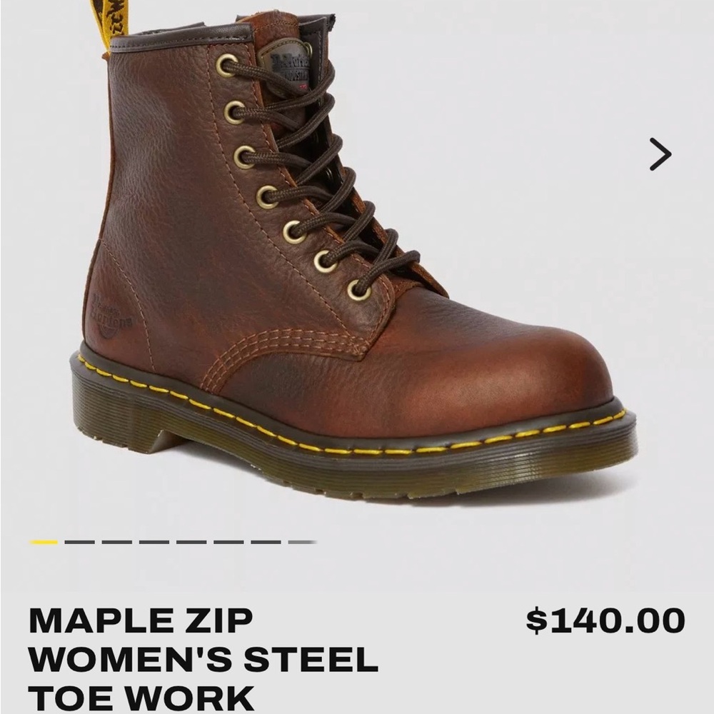 Dr. Martens Brown Steel-Toe Boots